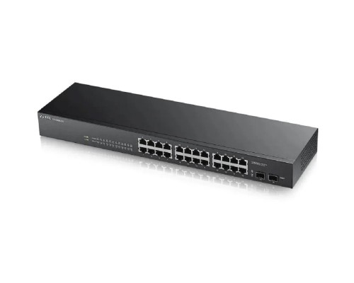 [Сетевое оборудование] ZYXEL GS1900-24-EU0102F Smart коммутатор GS1900-24, Rack 19U, 24xGE, 2xSFP, бесшумный