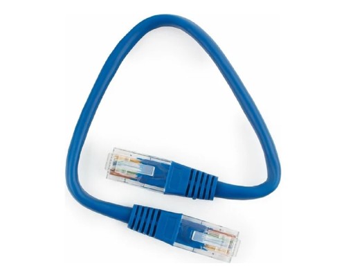 [Коммутационный шнур] Cablexpert PP12-0.25M/B кат.5e, 0.25м, литой, многожильный, синий (PP12-0.25M/B)