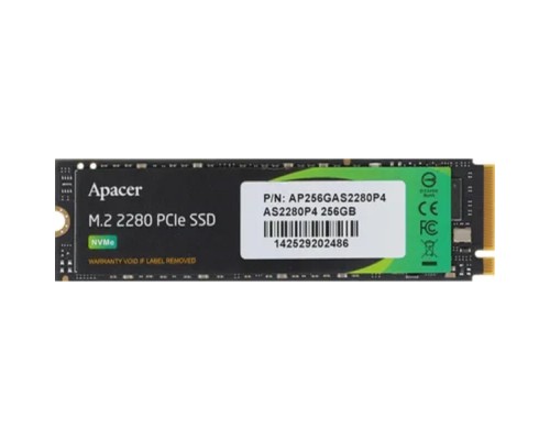 [накопитель] Apacer SSD M.2 256Gb PCIe Gen3x4, R3500/W1200 Mb/s, MTBF 1.8M, 3D NAND, NVMe AP256GAS2280P4U-1