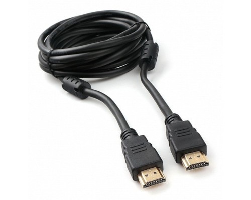[кабели] Cablexpert Кабель HDMI 19M/19M, v2.0, медь, позол.контакты, экран, 2 фер.кольца, 3м, черный, пакет (CCF2-HDMI4-10)