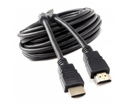 [кабели] Кабель HDMI Cablexpert CCF2-HDMI4-10M, 19M/19M, v2.0, медь, позол.разъемы, экран, 2 фер.кольца, 10м, черный, пакет