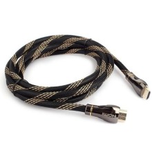Кабель HDMI Cablexpert 19M/19M, v2.1, 8К, медь, позол.контакты, экран, оплетка, 2.5м, черный, пакет (CCP-HDMI8K-2.5M)
