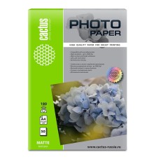 Фотобумага Cactus CS-MA418050 A4/180г/м2/50л./белый матовое для струйной печати
