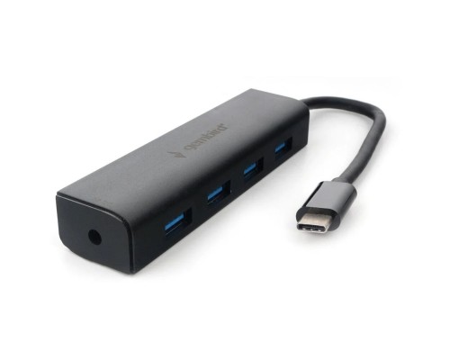 [кабели] Концентратор USB 3.0 Gembird UHB-C364, 4 порта, Type-C, с доп питанием
