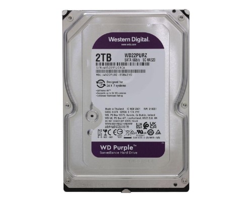 [Жесткий диск] 2TB WD Purple (WD22PURZ) {Serial ATA III, 5400- rpm, 256Mb, 3.5