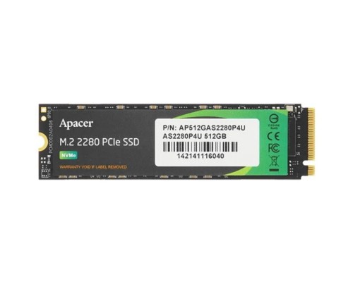 [накопитель] M.2 2280 512GB Apacer AS2280P4U Client SSD AP512GAS2280P4U-1 PCIe Gen3x4 with NVMe