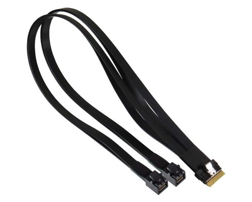 [Опция к серверу] Supermicro CBL-SAST-1264-100 Slimline x8 (STR) to 2x MiniSAS HD x4,65CM,100 OHM,RoHS