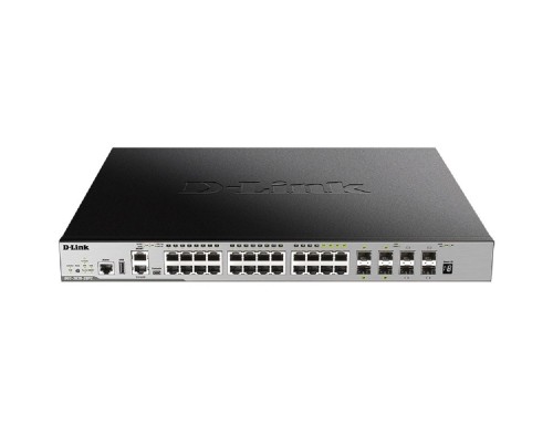 [Сетевое оборудование] D-Link DGS-3630-28PC/A2ASI Управляемый L3 PoE-коммутатор, стек, 20x1000Base-T, 4x10GBase-X SFP+, 4xCombo 1000Base-T/SFP, ПО SI