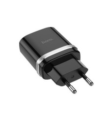 HOCO HC-16255 C12Q/ Сетевое ЗУ/ QC 3.0/ 1 USB/ Выход: 5V_9V_12V, 18W/ Black