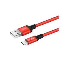 HOCO HC-62851 X14/ USB кабель Micro/ 1m/ 2A/ Нейлон/ Red&Black