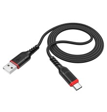 HOCO X59/ USB кабель Type-C/ 1m/ 2.4A/ Нейлон/ Black