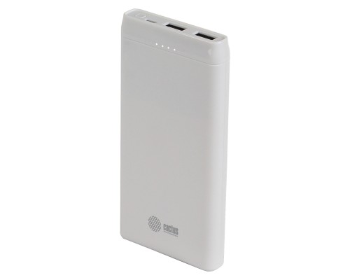 [Аксессуар] Мобильный аккумулятор Cactus CS-PBFSMT-10000 10000mAh 2.1A 2xUSB белый