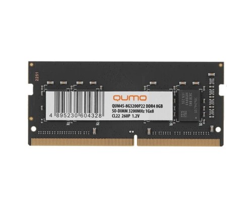 [Модуль памяти] QUMO DDR4 SODIMM 8GB QUM4S-8G3200P22 PC4-25600, 3200MHz OEM/RTL