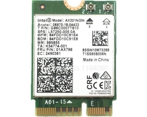 [Компьютер] Intel® AX201.NGWG.NVW Wi-Fi 6 AX201, 2230, 2x2 AX+BT, No vPro®,999TD0 985855