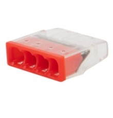 Rexant 07-3213-5 Экспресс-клемма   СМК 2273-204, 4-проводная 0.5-2.5 мм?, прозрачная, блистер (5 шт./уп.)