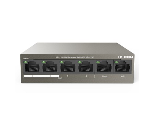 [Сетевое оборудование] IP-COM F1106P-4-63W Коммутатор PoE неуправляемый 6-Ports 10/100 Mbps Base-TX / 4-Ports PoE (PoE бюджет 58W)