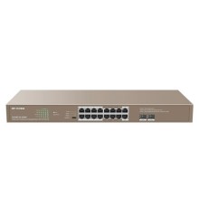 IP-COM G1118P-16-250W Коммутатор PoE неуправляемый 16-Ports 10/100/1000 Base-T + 2-Port 1000 Base-X SFP  / 16-Ports PoE (PoE бюджет 230W)