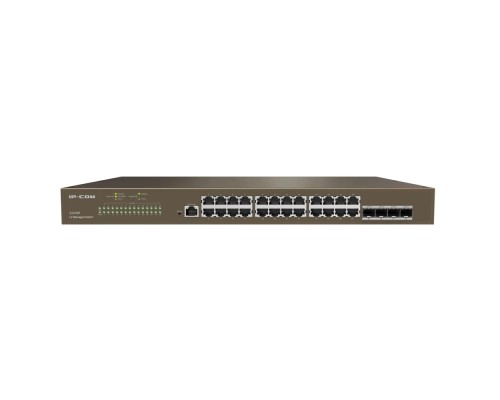 [Сетевое оборудование] IP-COM G3328F Коммутатор управляемый в стойку, 24*1Gbit RJ45, 4*SFP 1Gbit,  console port