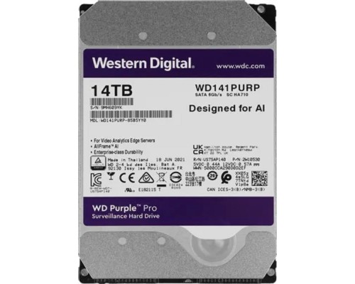 [Жесткий диск] 14TB WD Purple Pro (WD141PURP) {Serial ATA III, 7200- rpm, 512Mb, 3.5