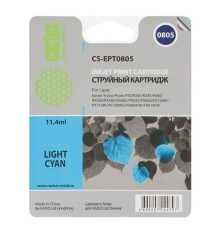 Картридж струйный Cactus CS-EPT0805 светло-голубой (11.4мл) для Epson Stylus Photo P50/PX650/PX660/PX700/PX700W/PX710/PX710W/PX720/PX720WD/PX800/PX800FW/PX810/PX810FW/PX820/PX820FWD/R265/R285/R360/RX5
