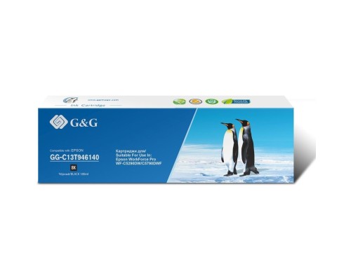 [Расходные материалы] Картридж струйный G&G GG-C13T946140 T9461 черный (180мл) для Epson WorkForce Pro WF-C5290DW/C5790DW