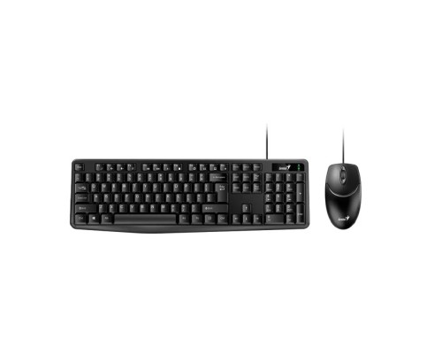 [Клавиатура] Клавиатура + мышь Genius КМ-170 {Черный, USB,104 кл+ кнопка SmartGenius, мембранная, защита от проливаний,1000 DPI} [31330006403]