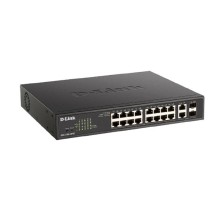 D-Link DGS-1100-18PV2/A3A Настраиваемый L2 коммутатор с 16 портами 10/100/1000Base-T и 2 комбо-портами 1000Base-T/SFP (16 портов PoE 802.3af/at, PoE-бюджет 130 Вт)