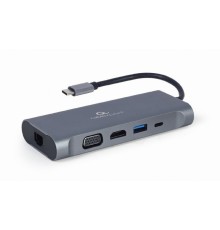 Cablexpert A-CM-COMBO7-01 Адаптер интерфейсов Cablexpert A-CM-COMBO7-01, USB-CM 7-в-1 (Type-C, USB3.0, HDMI, VGA, RJ-45)