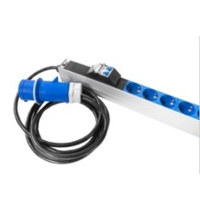 REM Верт блок розеток Rem-32, 1 фаза 32A, 2 авт, инд, 10S, 12 C13, 4 C19, 1420 мм, вх IEC 309, шнур 3 м