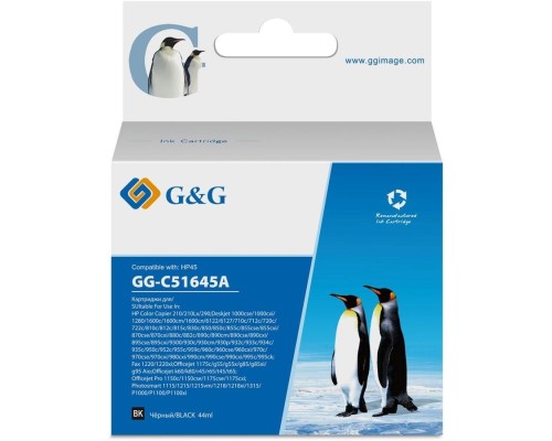 [Расходные материалы] Картридж струйный G&G GG-C51645A черный (44мл) для HP DJ 710c/720c/722c/815c/820cXi/850c/870cXi/880c