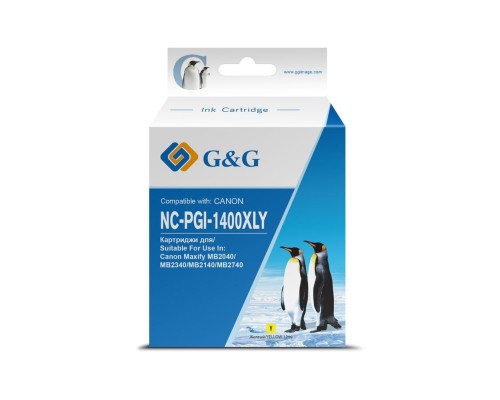 [Расходные материалы] Картридж струйный G&G NC-PGI-1400XLY PGI-1400XL Y желтый (12мл) для Canon MB2050/MB2350/MB2040/MB2340