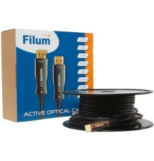 Filum Кабель HDMI активный, оптический, 40 м, 4K/60HZ,  v.2.0, ARC, 19M/19M, черный,  коробка, (FL-AOC-HDMI2.0-40M)