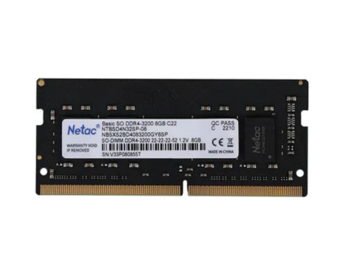 [Модуль памяти] Netac SO-DIMM DDR4 8GB PC25600 3200MHz CL22 1.2V (NTBSD4N32SP-08)