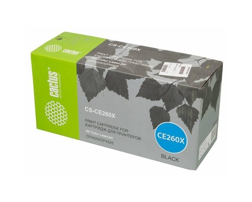 [расходные материалы] Картридж лазерный Cactus CS-CE260X CE260X черный (17000стр.) для HP LJ CP4525