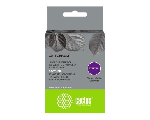 [Расходные материалы] Картридж ленточный Cactus CS-TZEFX231 черный для Brother 1010/1280/1280VP/2700VP