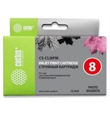 Картридж струйный Cactus CS-CLI8PM светло-пурпурный (12мл) для Canon Pixma iP6600/iP6600d/iP6700/iP6700d/MP960/MP970/PRO 9000