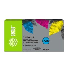 Картридж струйный Cactus CS-F9K15A 728XXL желтый (300мл) для HP DesignJet T730, T830