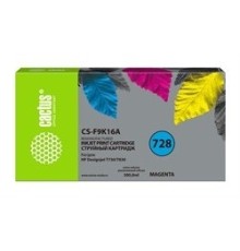 Картридж струйный Cactus CS-F9K16A 728XXL пурпурный (300мл) для HP DesignJet T730, T830