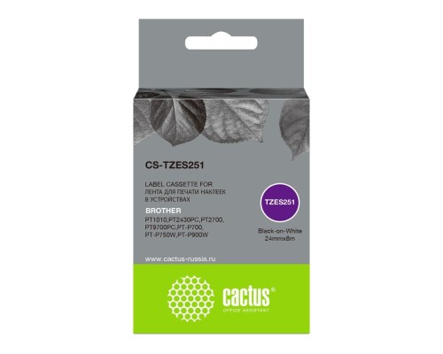 [Расходные материалы] Картридж ленточный Cactus CS-TZES251 черный для Brother 1010/1280/1280VP/2700VP