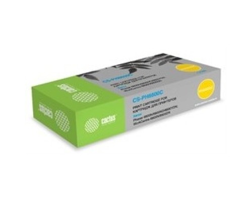 [расходные материалы] Картридж лазерный Cactus 106R02233 CS-PH6600C голубой бар.в компл. (6000стр.) для Xerox Ph 6600/WC 6605