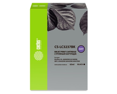 [расходные материалы] Картридж струйный Cactus CS-LC3237BK черный (65мл) для Brother HL-J6000DW/J6100DW