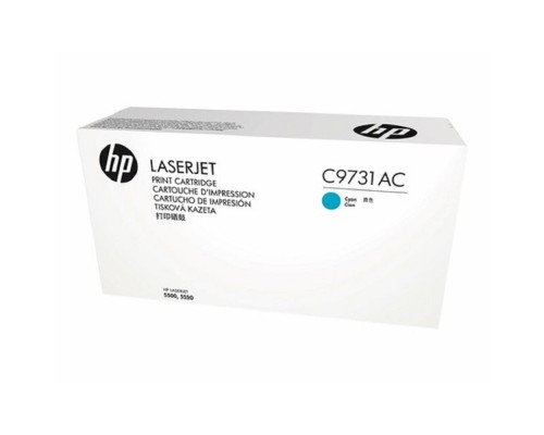 [Расходные материалы] HP Картридж C9731AC лазерный голубой (12000стр.) для HP 5500/5550/5550dn/5550dtn/5550hdn/5550n  (белая коробка)