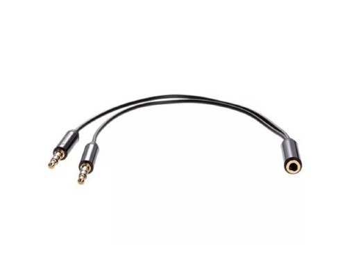 [кабели] Telecom <TAV205M-0.2M> Кабель-адаптер  2*3.5ST(M)/3.5 ST(F), 0.2м, PRO [7958820049675]