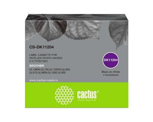 [Расходные материалы] Картридж ленточный Cactus CS-DK11204 черный для Brother P-touch QL-500, QL-550, QL-700, QL-800