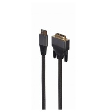 Кабель HDMI-DVI Cablexpert CC-HDMI-DVI-4K-6, 19M/19M, single link, 4K, медь, нейлоновая оплетка, метал.разъемы, 1.8м, черный, коробка