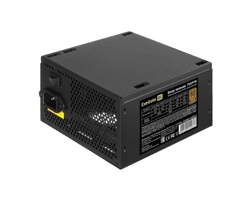 [Блок питания] Exegate EX282154RUS Блок питания 700W ExeGate 80 PLUS® Bronze 700PPH (ATX, APFC, КПД 89% (80 PLUS Bronze), 12cm fan, 24pin, (4+4)pin, PCIe, 5xSATA, 3xIDE, black, Color Box)