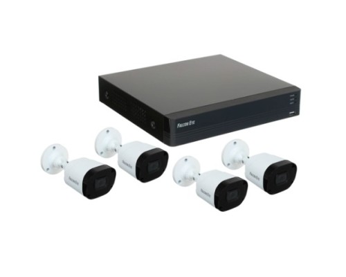[Цифровые камеры] Falcon Eye FE-104MHD KIT ДАЧА SMART Комплект видеонаблюдения Гибридный регистратор с поддержкой AHD/TVI/CVI/IP/Аналог. Алгоритм сжатия H.264