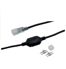 Rexant 142-000 Установочный комплект для LED ленты 220В SMD 2835, до 100м  (шнур питания 8А, заглушка, коннектор)