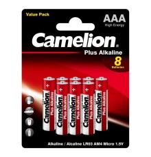 Camelion Plus Alkaline BL8  LR03 (LR03-BP5+3, батарейка,1.5В)(8шт. в уп-ке)