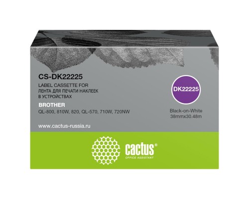 [Расходные материалы] Картридж ленточный Cactus CS-DK22225 DK-22225 черный для Brother QL-800, 810W, 820, QL-570, 710W, 720NW